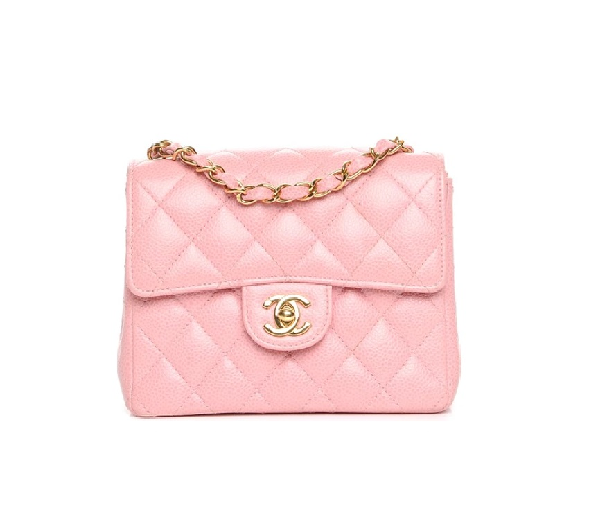 Chanel Square Flap Quilted Diamond Mini Pink