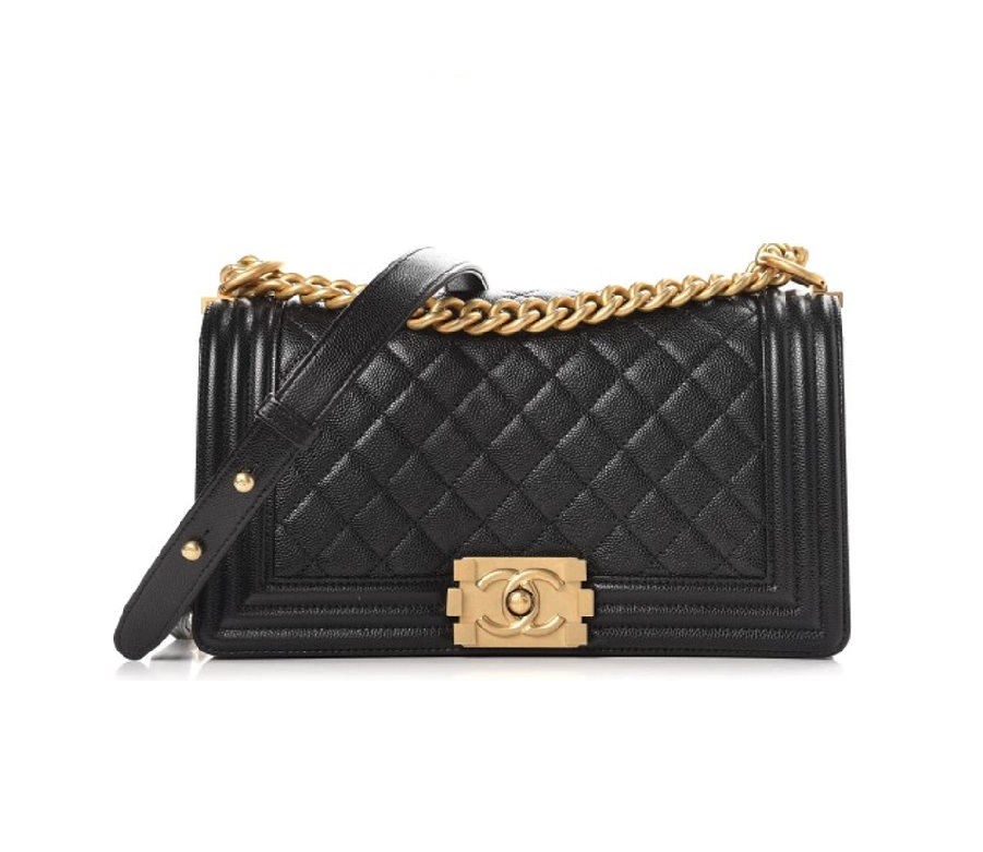 Chanel Boy Flap Quilted Diamond Medium Black