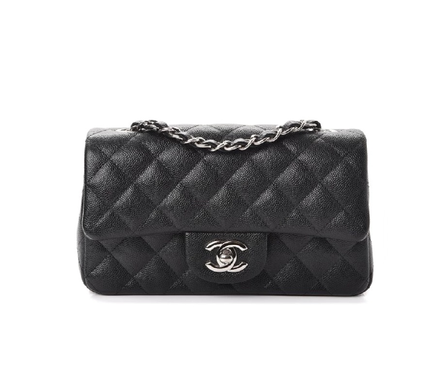 Chanel Rectangular Flap Quilted Diamond Mini Black/Burgundy