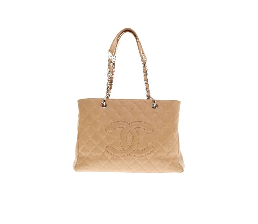 Chanel Shopping Tote Quilted Grand Beige