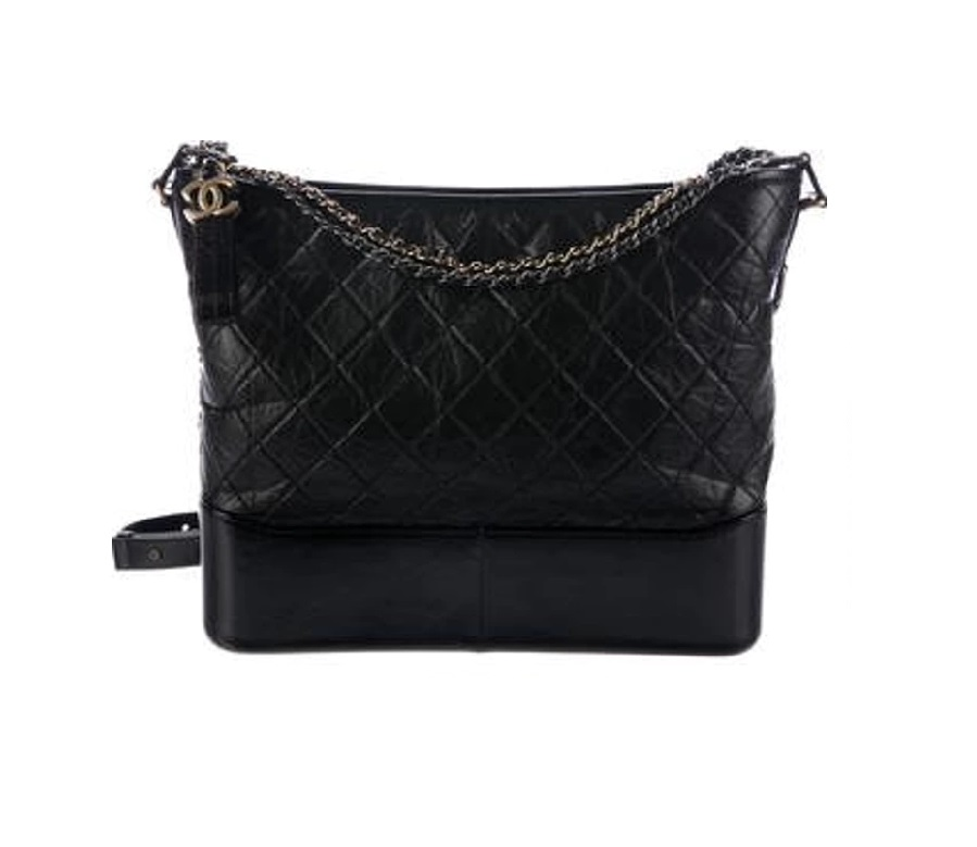 Chanel Gabrielle Hobo Diamond Gabrielle Quilted Smooth Large Black