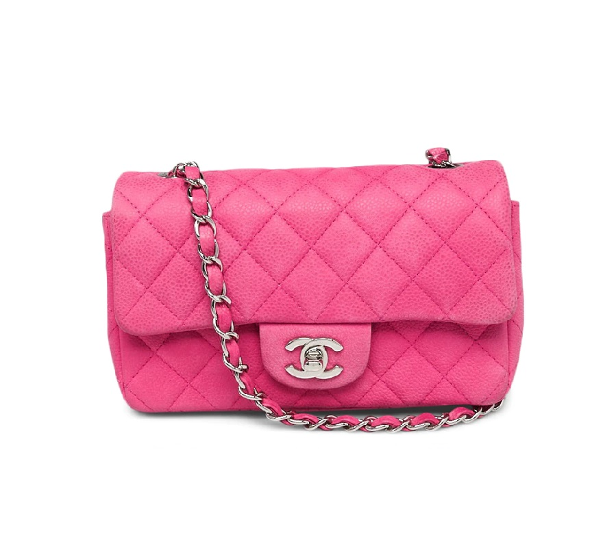 Chanel Single Flap Quilted Diamond New Mini Pink