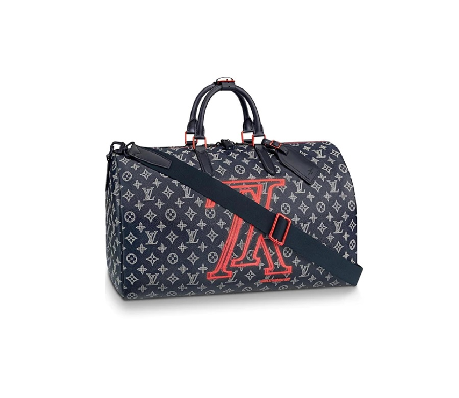 Louis Vuitton 50 Keepall Bandouliere Monogram Upside Down Ink Navy