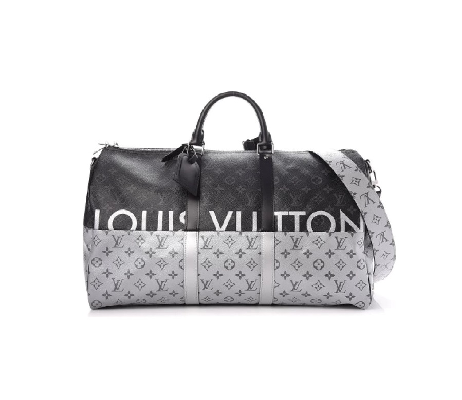 Louis Vuitton Keepall Bandouliere Monogram Eclipse Split With Accessories 50 Black/Silver