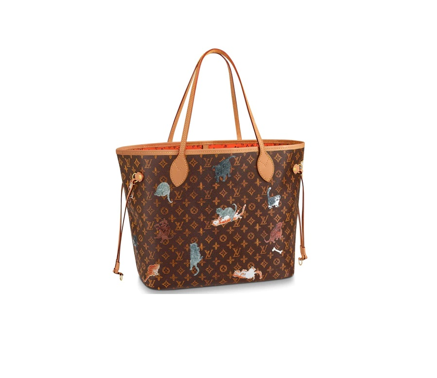 Louis Vuitton Neverfull Monogram Catogram MM Brown/Orange