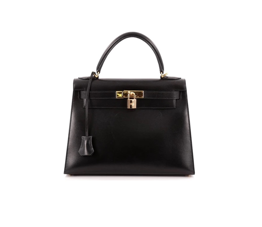 Hermes Kelly Sellier Box Calf 28 Noir