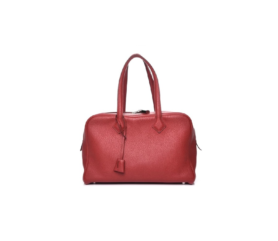 Hermes Victoria II Taurillon Clemence 35 Rouge Garance