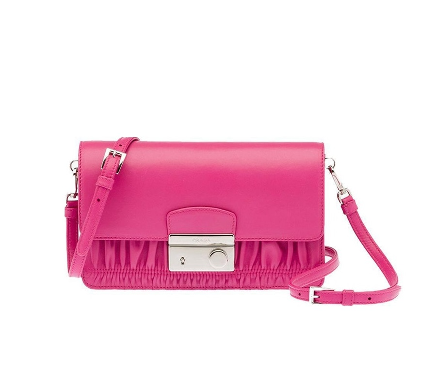 Prada Nappa Gaufre Clutch Pink