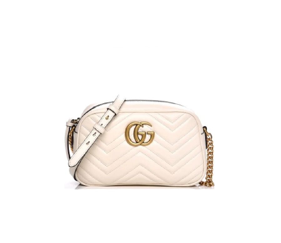 Gucci Marmont Camera Bag Matelasse Small White