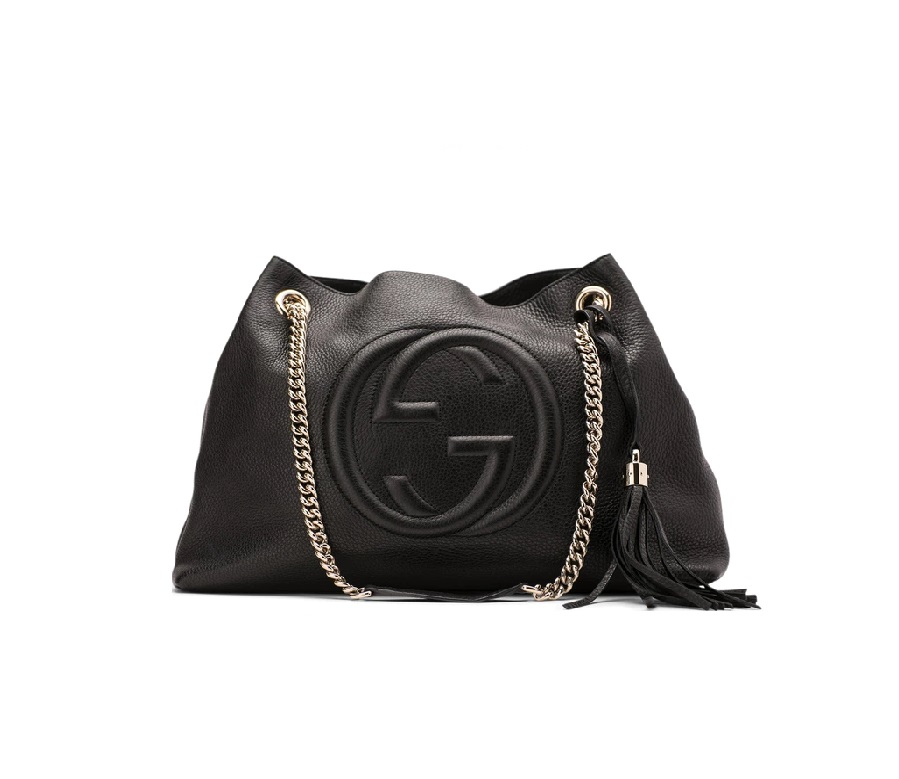 Gucci Soho Shoulder Bag Chain Strap Medium Black