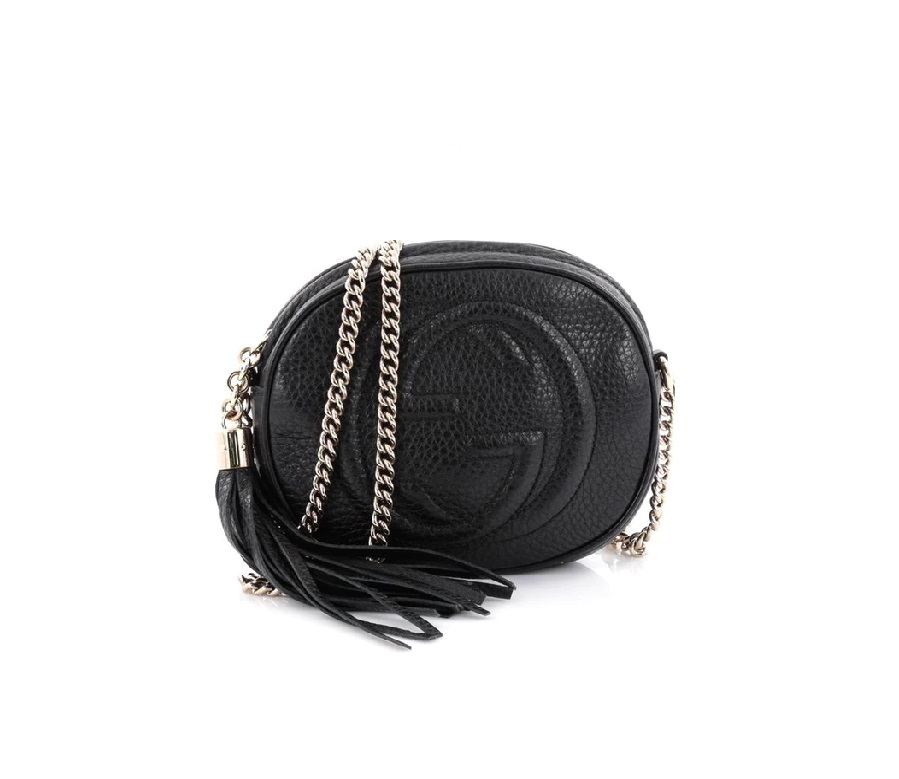 Gucci Soho Chain Shoulder GG Stitched Interlocking GG Mini Black
