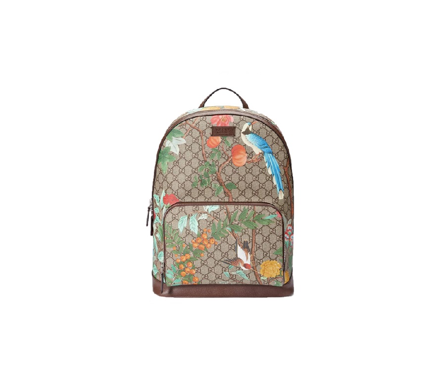 Gucci Tian GG Supreme Backpack Monogram GG Floral Pattern Beige/Ebony/Multicolor