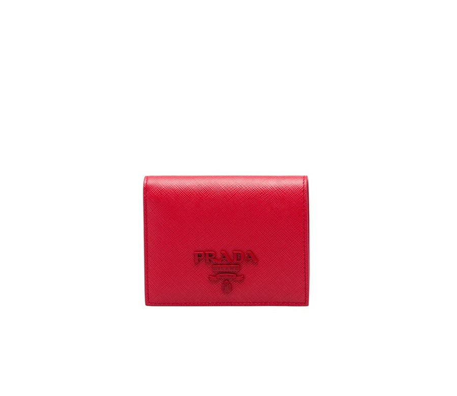 Prada Wallet Saffiano Leather Small Red