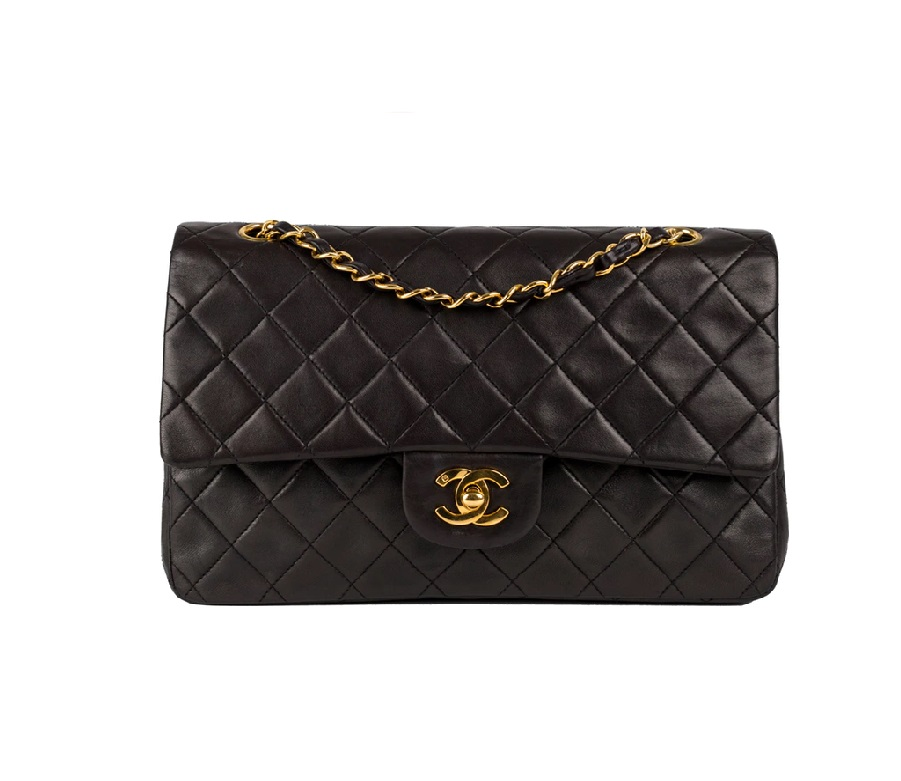 Chanel Vintage Classic Double Flap Quilted Medium Black