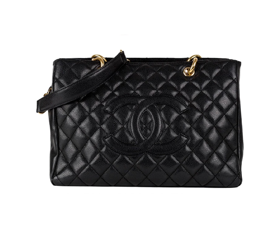 Chanel Shopping Tote Quilted Grand Black