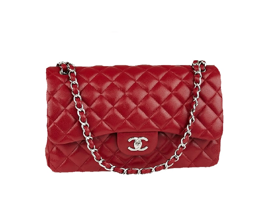 Chanel Classic Double Flap Quilted Jumbo Red