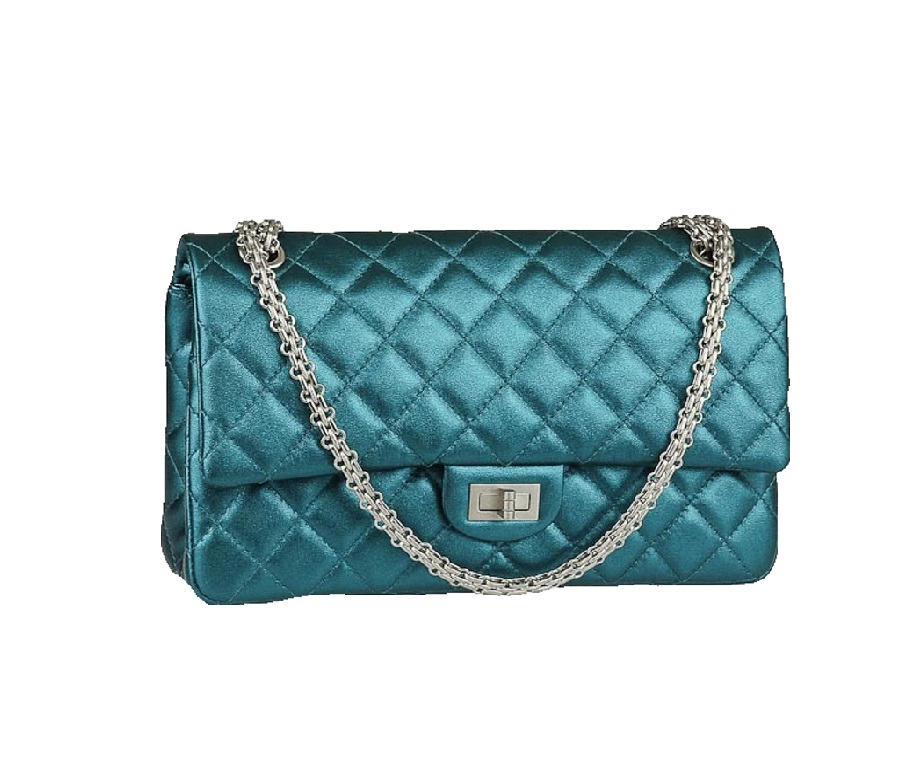 Chanel Reissue 2.55 Classic Double Flap Quilted Metallic 226 Turquoise