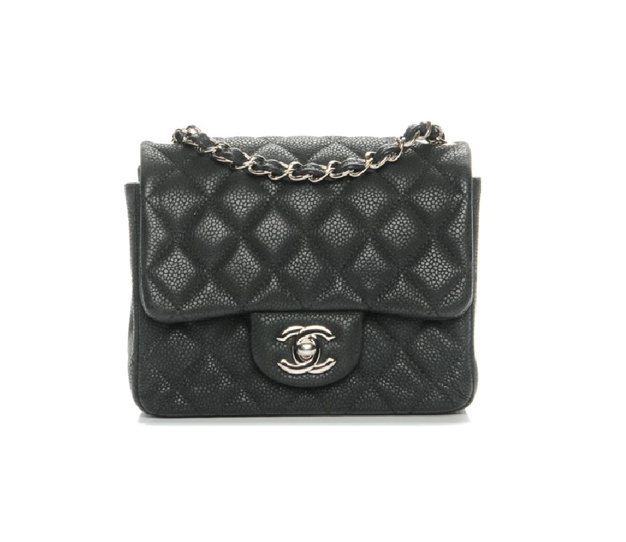 Chanel Square Flap Quilted Iridescent Mini Black