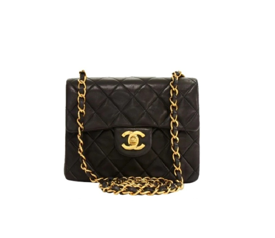 Chanel Vintage Classic Single Flap Quilted Mini Black