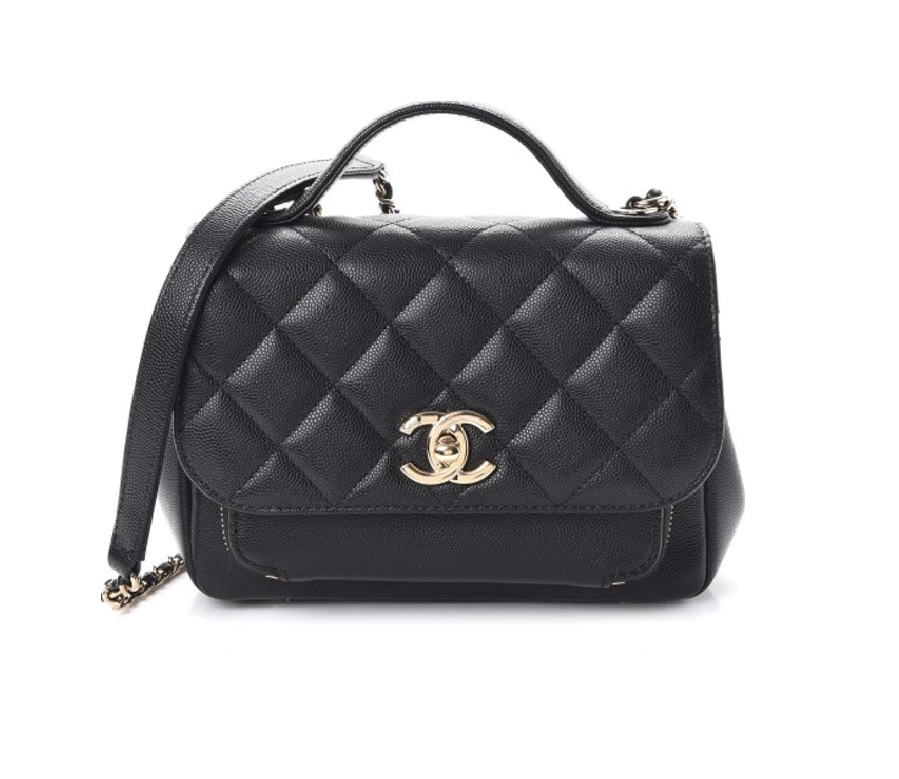 Chanel Business Affinity Flap Quilted Diamond Small Black