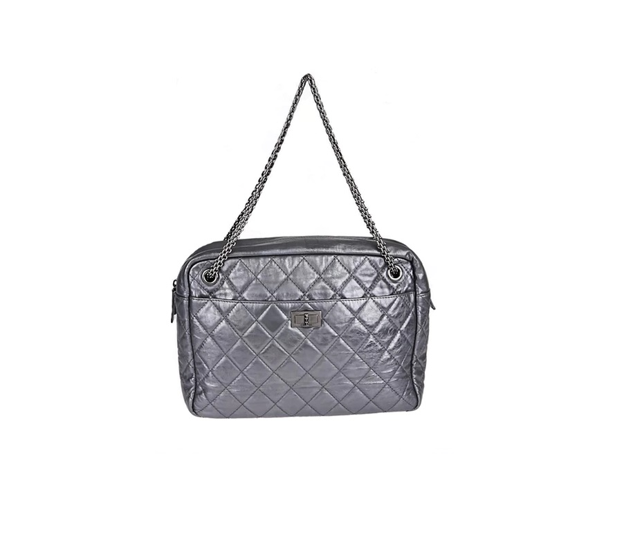 Chanel Reissue Camera Bag Quilted Metallic Large Silver