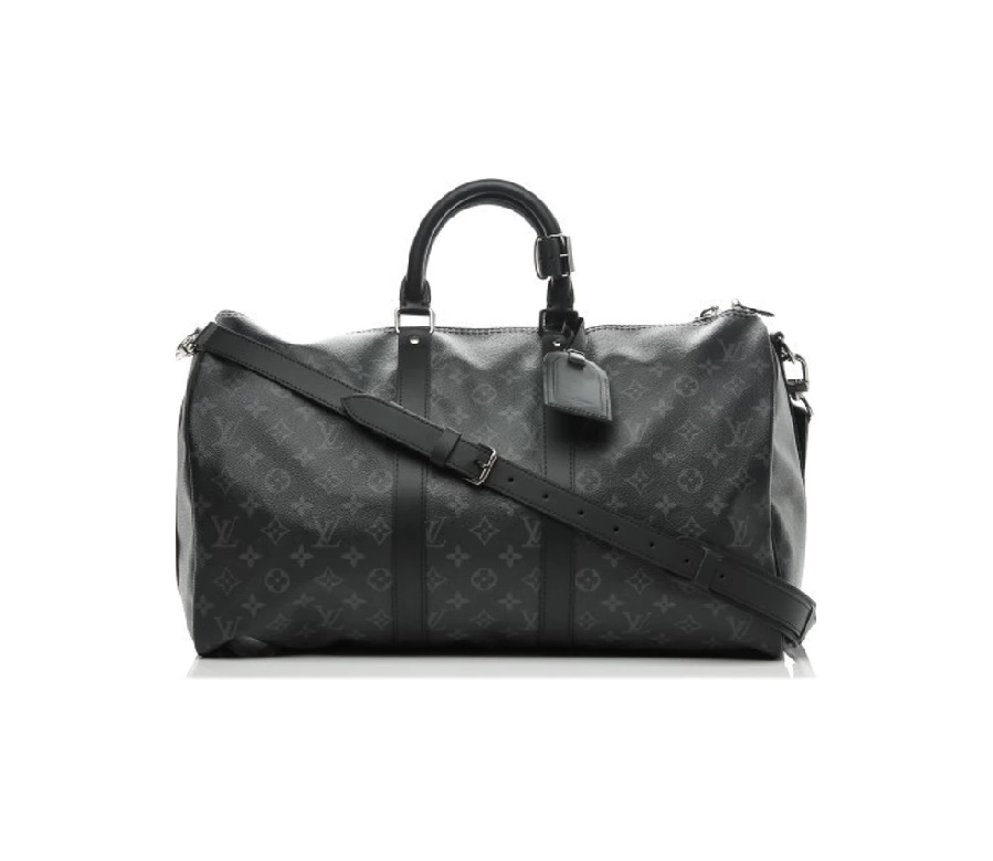 Louis Vuitton Keepall Bandouliere (With Accessories) Monogram Eclipse 45 Grey Black