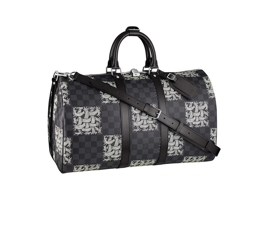 Louis Vuitton Keepall Bandouliere Christopher Nemeth Damier Graphite 45 Gray/Black/White