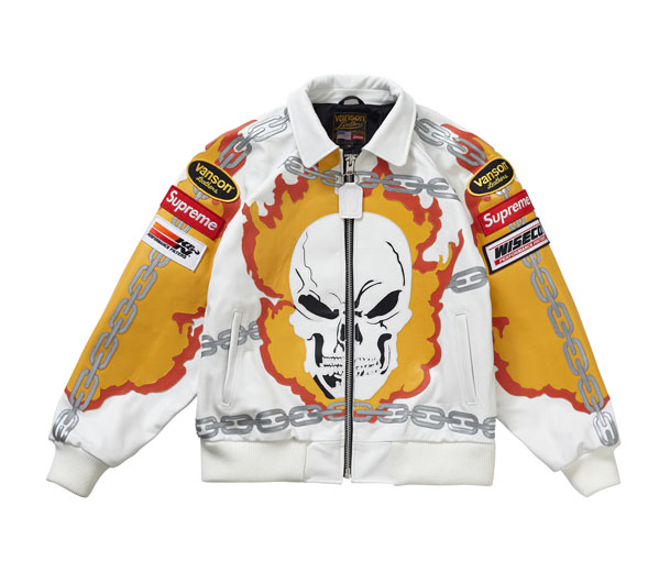 슈프림 밴슨 레더 고스트 라이더 자켓 화이트 / Supreme Vanson Leathers Ghost Rider Jacket White