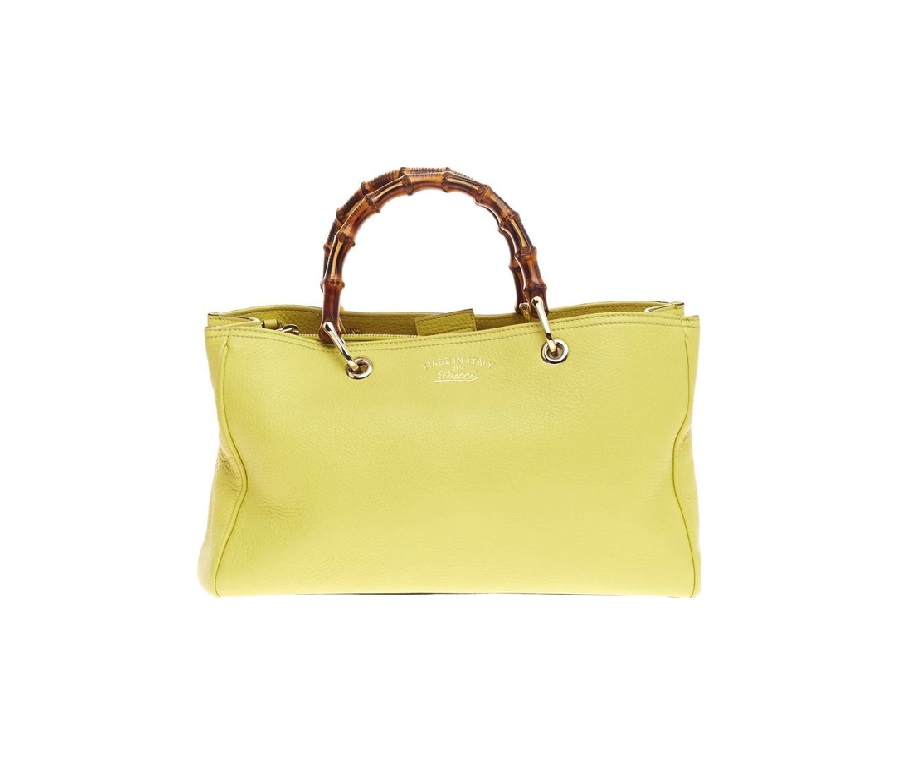 Gucci Bamboo Tote Shopper Medium Yellow