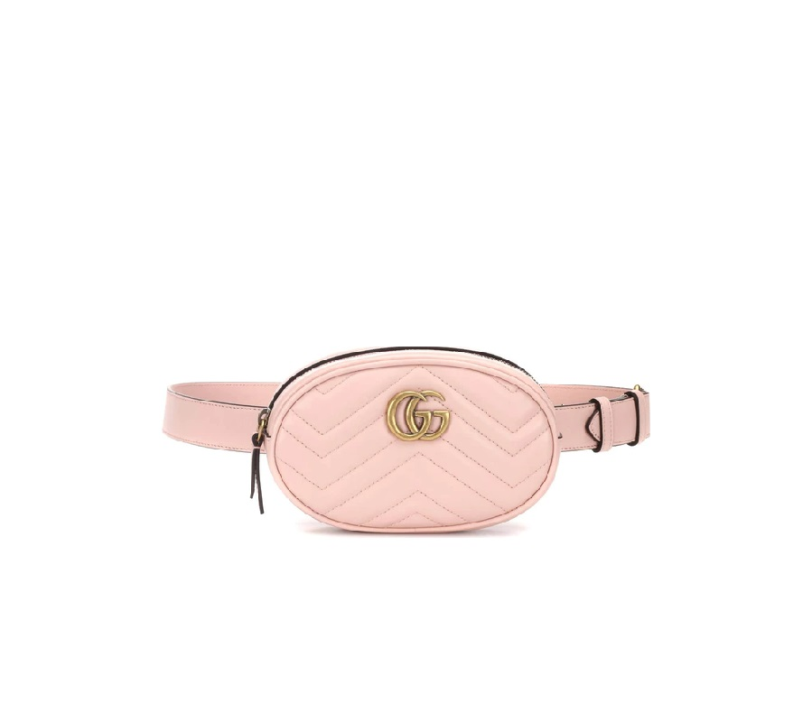 Gucci Marmont Belt Bag Matelasse GG Rosa