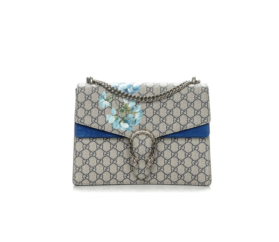 Gucci Dionysus Blooms Shoulder Monogram GG Supreme Floral Print Medium Brown/Blue