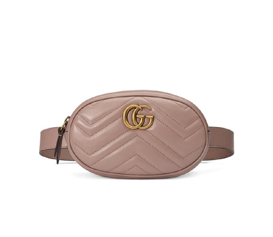 Gucci Marmont Belt Bag Matelasse GG Dusty Pink