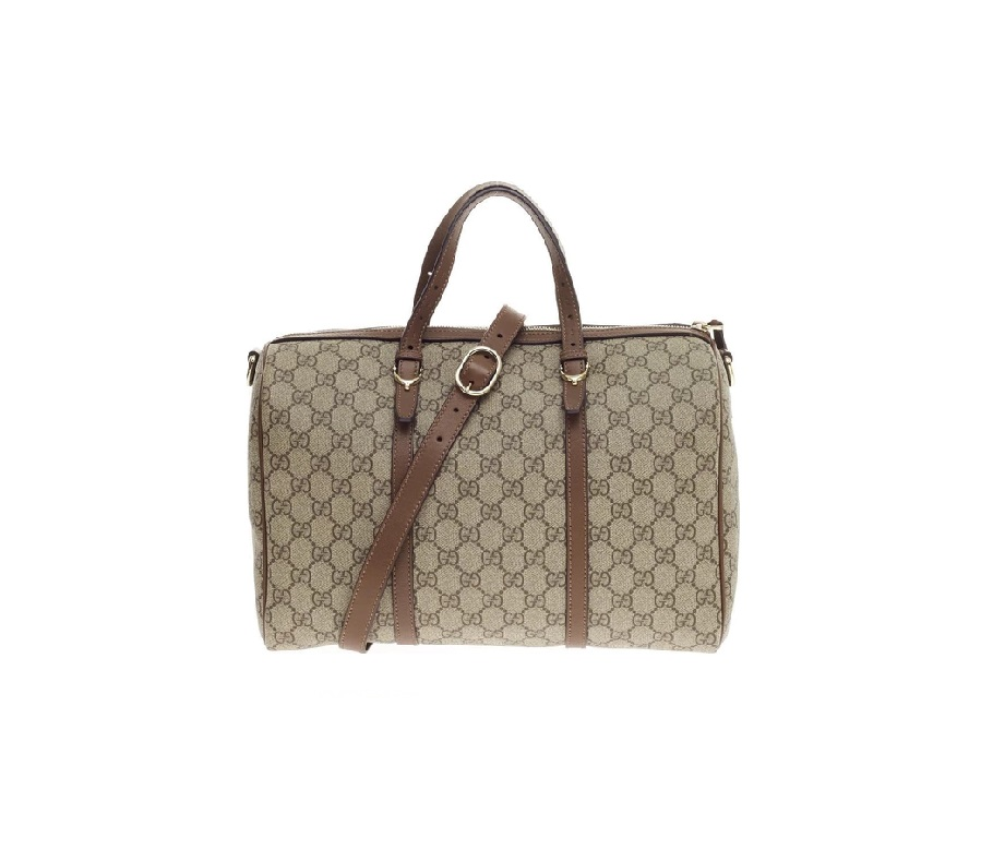 Gucci Nice Boston Bag Satchel GG Supreme Brown