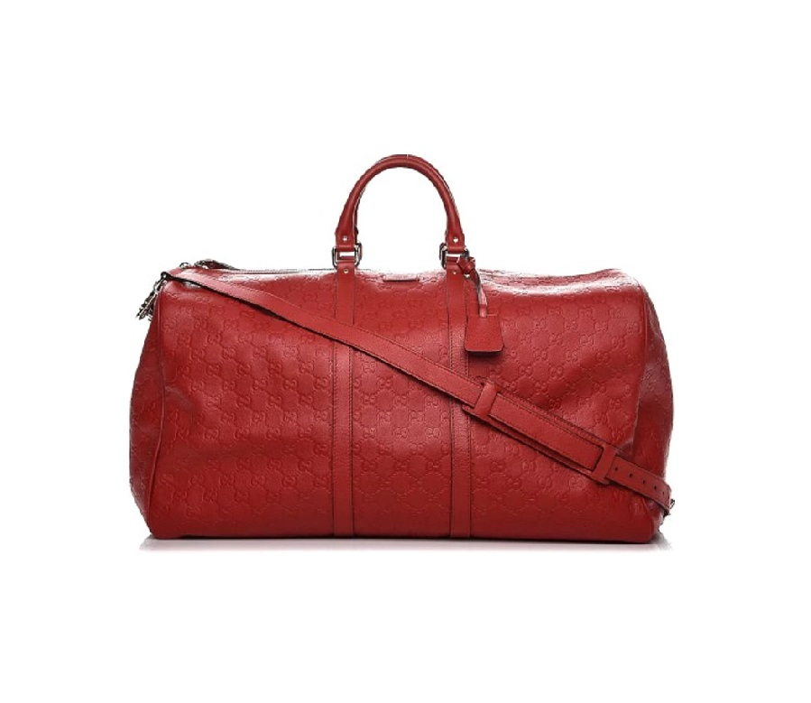 Gucci Duffle Top Handle Guccissima Large Red