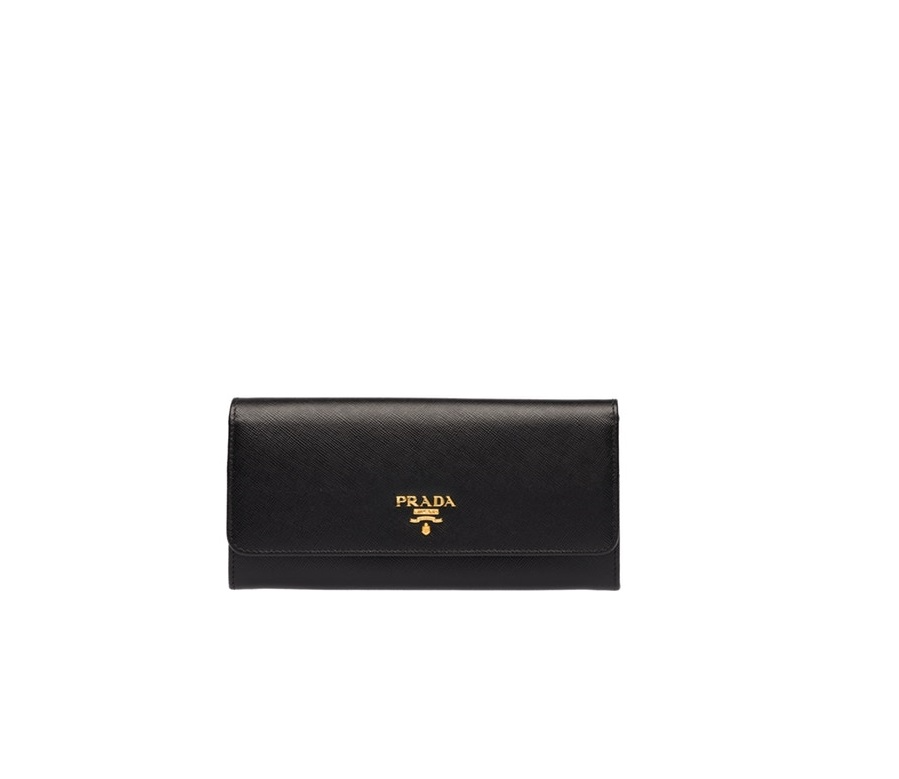 Prada Wallet Saffiano Leather Black