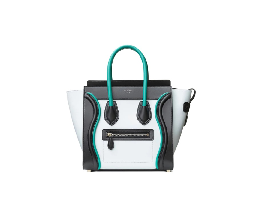 Celine Luggage Tricolor Micro Turquoise