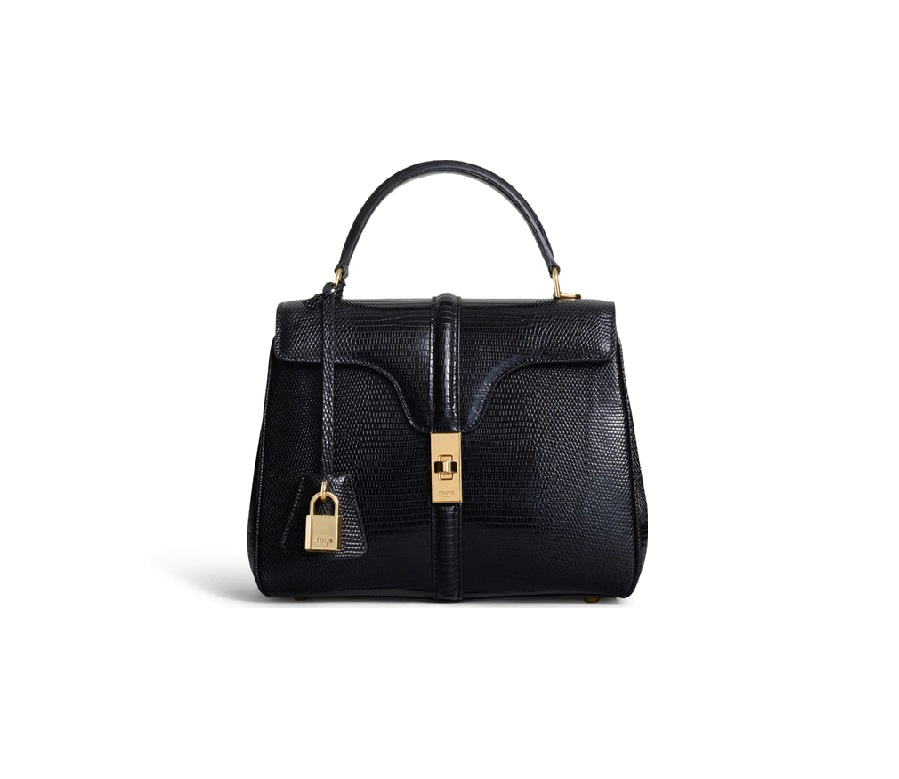 Celine 16 Lizard Small Black