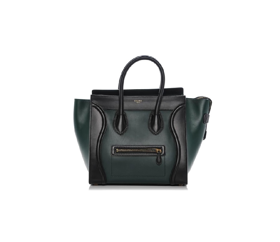 Celine Luggage Bicolor Mini Forest Green