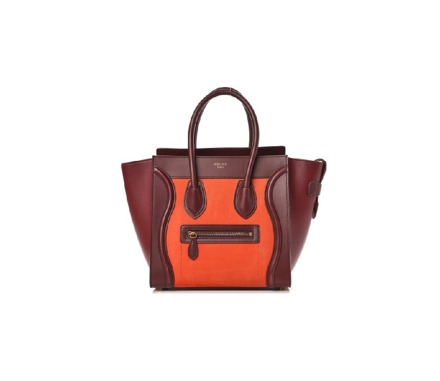 Celine Luggage Bicolor Micro Vermillion