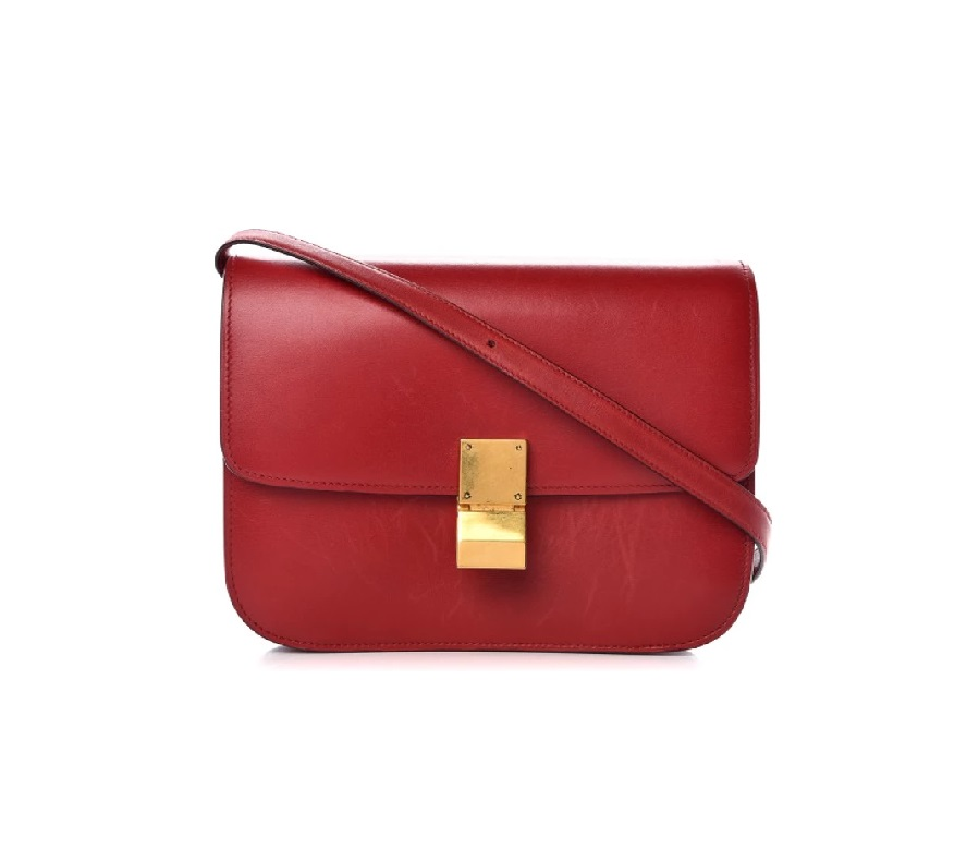 Celine Box Shoulder Bag Red
