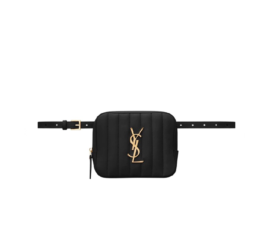Saint Laurent Vicky Belt Bag Quilted Lambskin Gold-tone Black