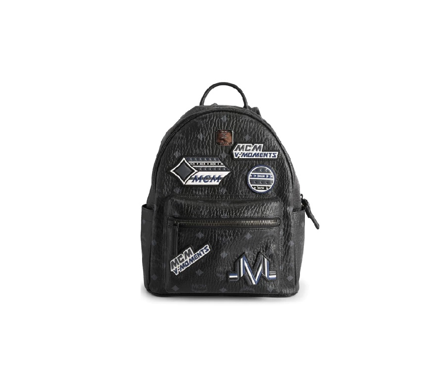MCM Stark Backpack Visetos Victory Patches Small Black
