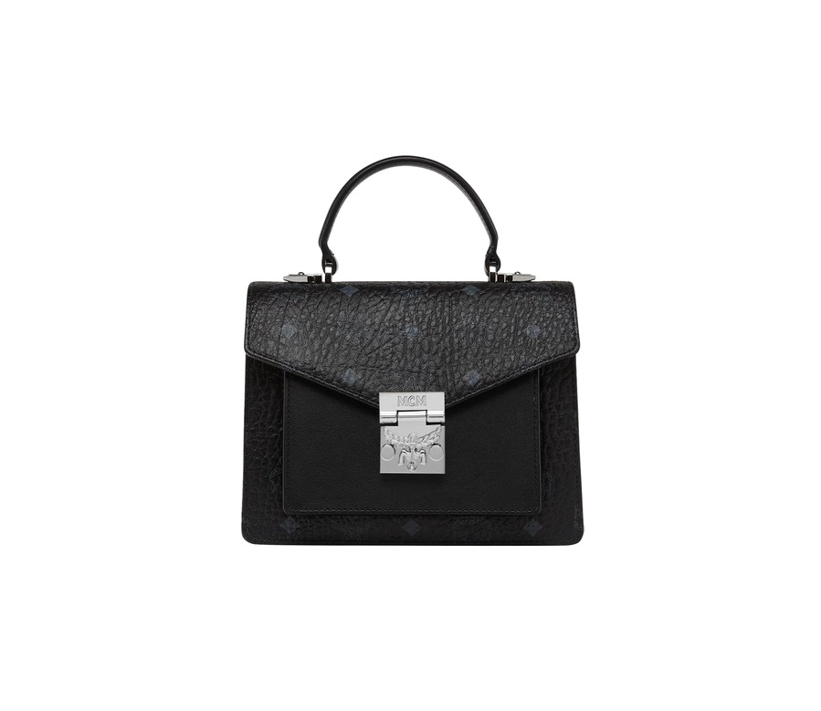 MCM Patricia Satchel Visetos Small Black