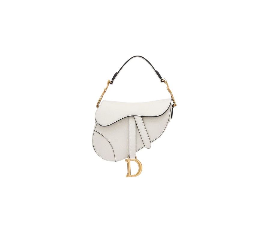 Dior Saddle Bag Grained Calfskin Mini Off-White