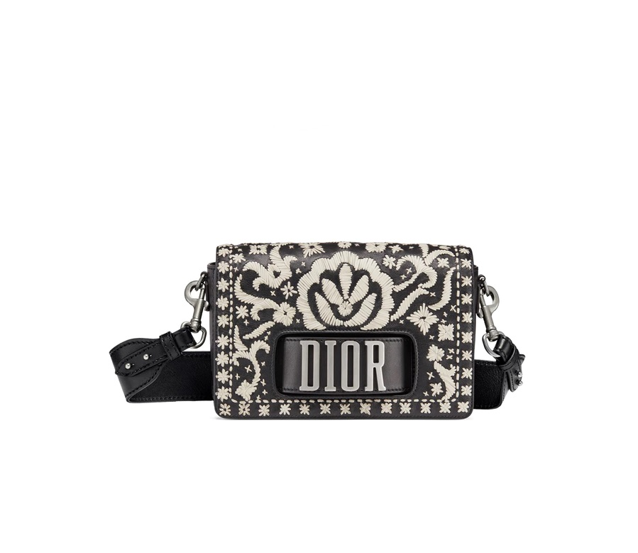 Dior (R)evolution Shoulder Bag Embroidered Black/Off-White