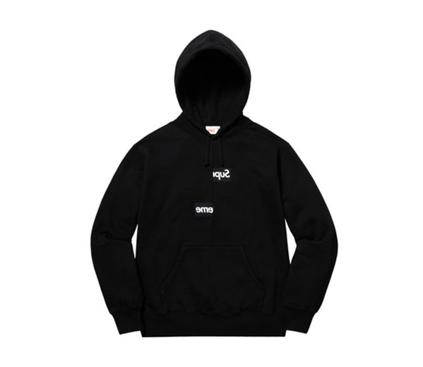 슈프림 꼼데가르송 스플릿 박스로고 후드 블랙 / Supreme Comme des Garcons SHIRT Split Box Logo Hooded Sweatshirt Black