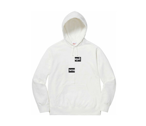 슈프림 꼼데가르송 스플릿 박스로고 후드 화이트 / Supreme Comme des Garcons SHIRT Split Box Logo Hooded Sweatshirt White