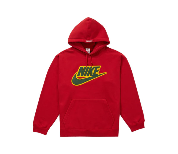 슈프림 나이키 후드 스웻셔츠 레드 (2019) / Supreme Nike Leather Applique Hooded Sweatshirt Red
