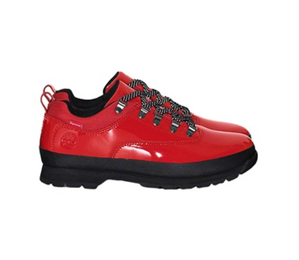 슈프림 X 팀버랜드 페이턴트 레더 유로 하이커 로우 레드 / Supreme®/Timberland® Patent Leather Euro Hiker Low Red
