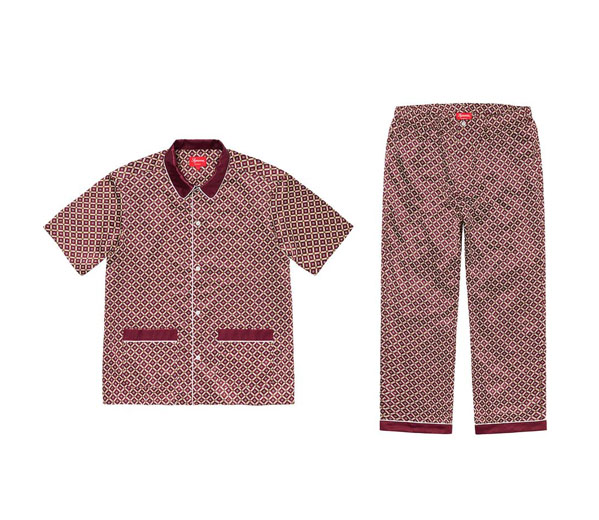 슈프림 사틴 파자마 세트 레드 / Supreme Satin Pajama Set Red